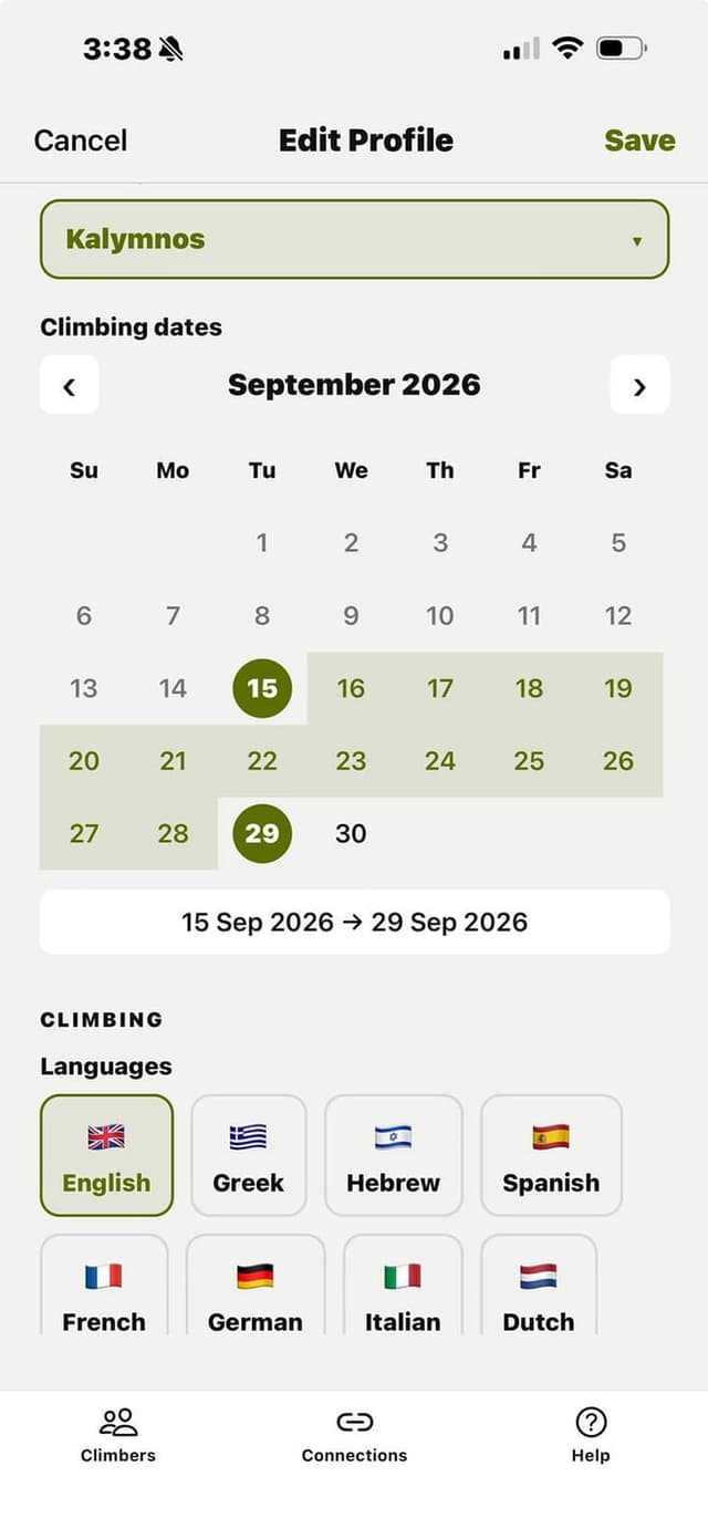 Editing trip dates and languages